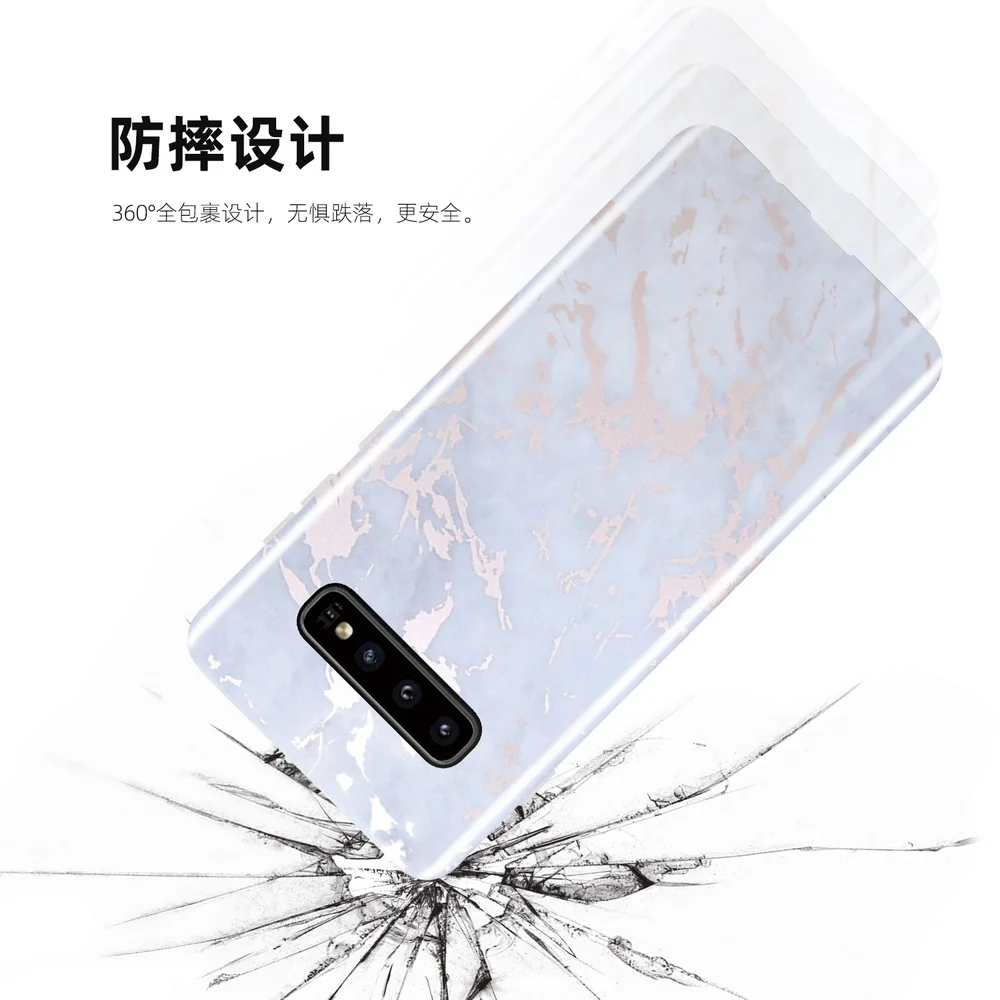 Netarlier чехол для Samsung Galaxy S10 Plus S10e роскошный IMD белый из розового золота