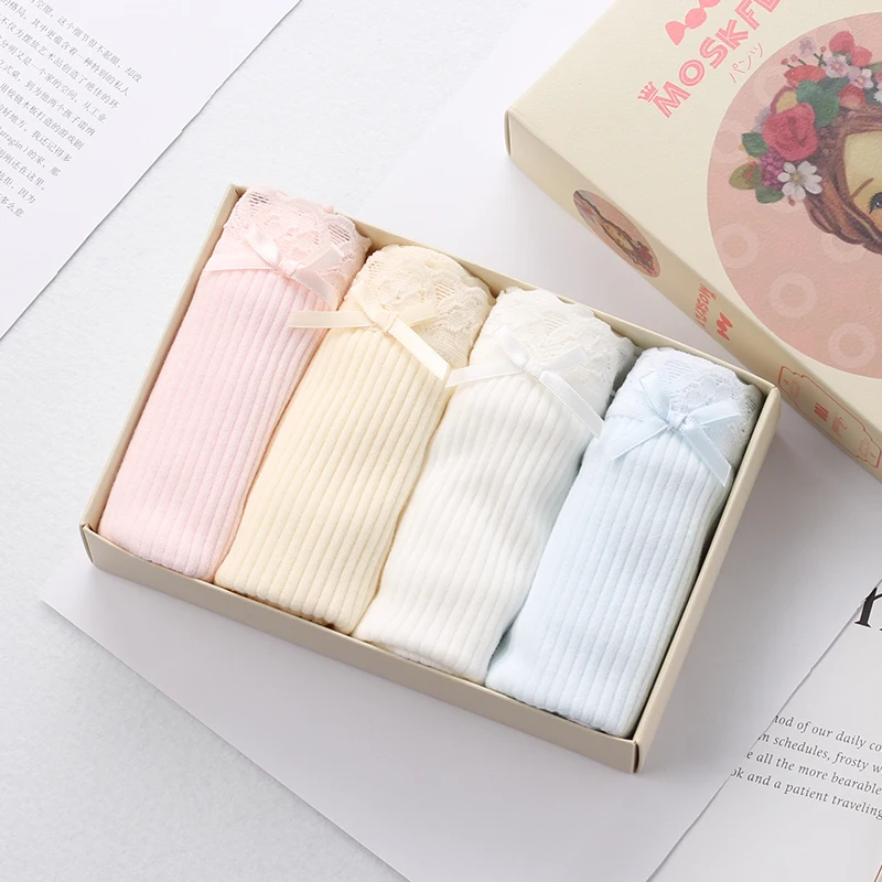 

4pcs/set Women's Panties Soft Cotton Seamless Underwear Briefs Girls Solid Colors Briefs Breathable Underpants Sexy Lingerie