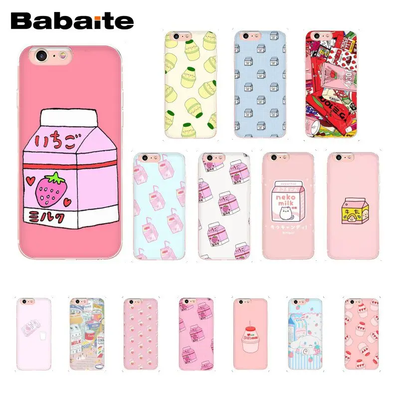 

Babaite Kawaii Japanese Strawberry Milk Box Phone case for iphone 11 Pro 11Pro Max 5 5Sx 6 7 7plus 8 8Plus X XS MAX XR