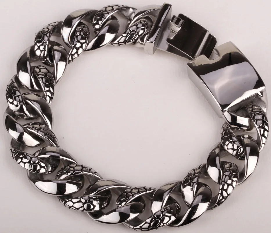 Мужской браслет из нержавеющей стали 316L Байкер ювелирные изделия тяжелая цепь Панк ювелирные изделия оптом 217