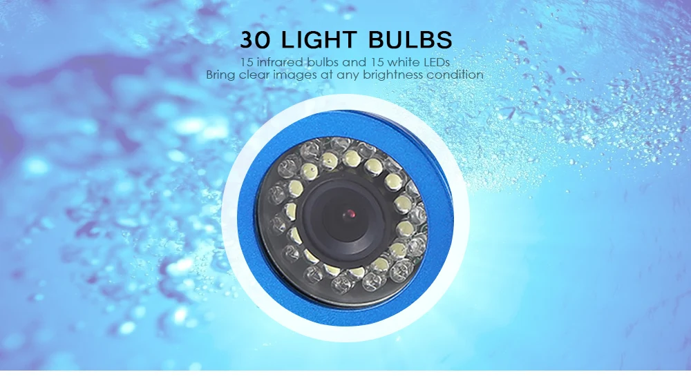 1000TVL Underwater Fish Finder Fishing Camera 7.0 inch Display 