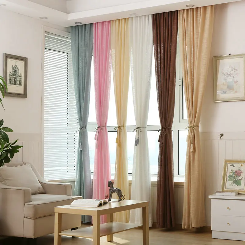 Color Curtain Beige Linen 1