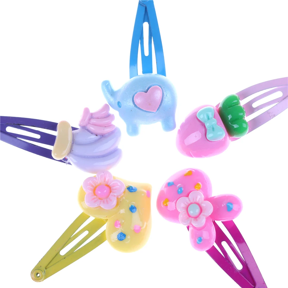 10pcs Cute Bear Hairpin Accessories For Girl Bow Headwear Hairgrip Hairclip Kids Baby Children Animal Hair Clip Flower Barrette