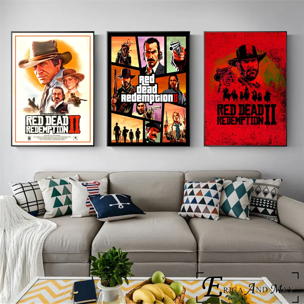 Red Dead Redemption 2 Video Game Wall Art Canvas Painting