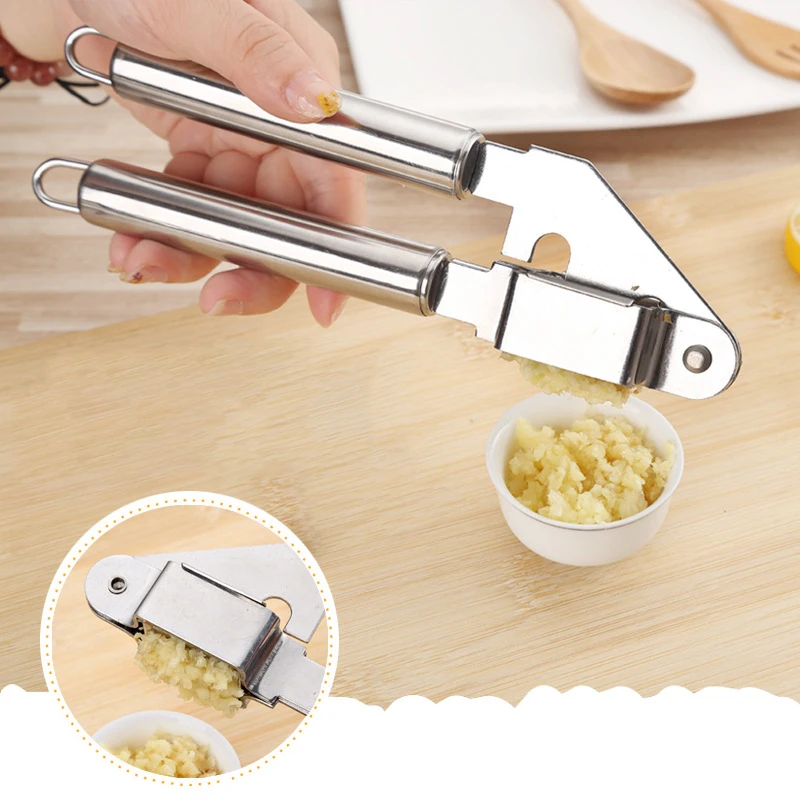 

OLOEY Creative Multi-Function Stainless Steel Garlic Press Kitchen Gadget Peeling Garlic Squeeze Crushed Vegetable Fruits Ginger
