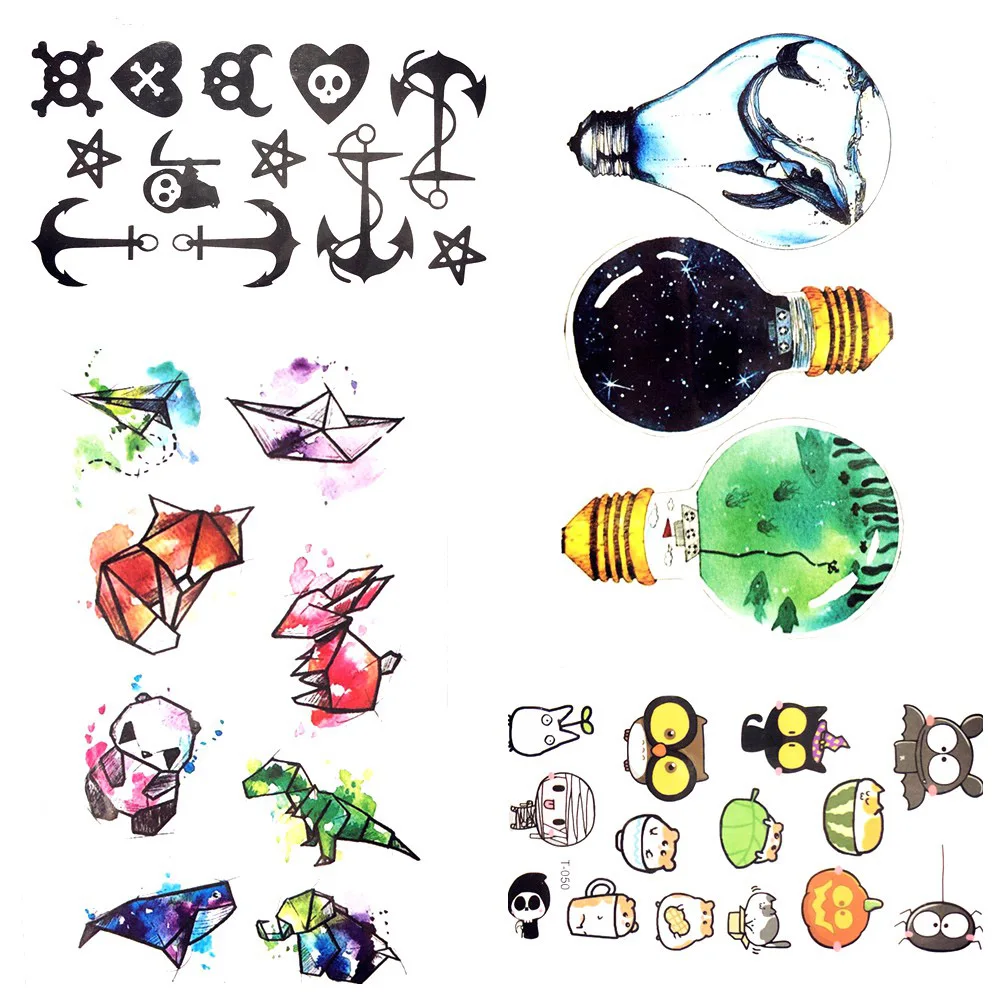 Buy Cute Bulb Whale Tattoo Sticker Watercolor Cartoon Kids Temporary Tattoo