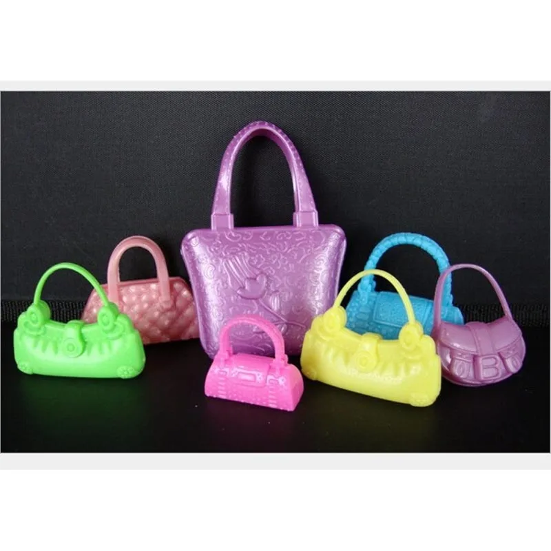 210PCS/LOT Wholesale Dolls Accessories 1/6 Doll Bag Plastic Handbag For
