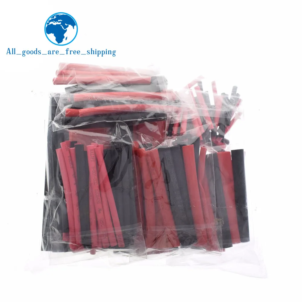 TZT 1 набор = 150 шт 7,28 м черный и красный 2:1 ассортимент Термоусадочные трубки автомобильные кабельные трубки обмотки провода комплект