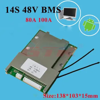

Bluetooth BMS 14S 48V 80A 100A lithium polymer battery waterproof PCM BMS protection board for 14S li-ion battery pack