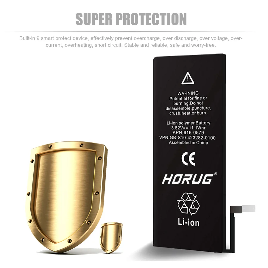 2018 NEW HORUG 100% Original Mobile Phone Battery For iPhone 6 Plus Battery Original 2915 Capacity Replacement Phone Batteries