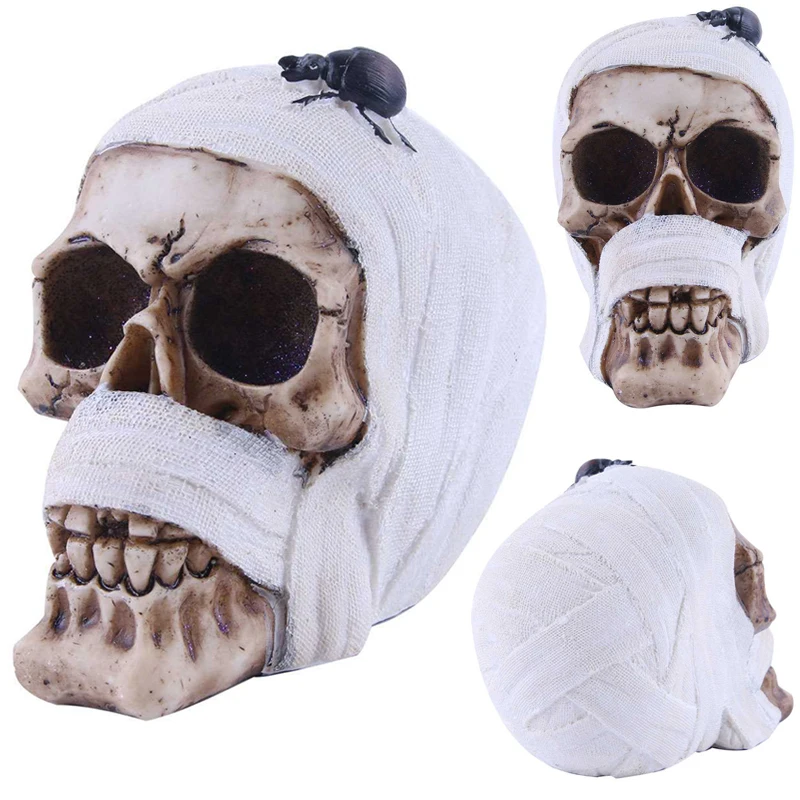

Statues Africa Home Decor Skull For Decoration Resin Human Animal Skull Skeleton Abstract Sculptures Carving Gauze mummy Skulls