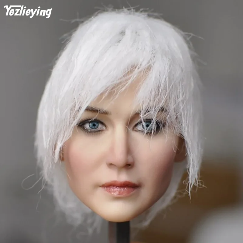 

1/6 Kumik KM18-37 Female Past Head Sculpt Figure Model PVC Silver hair Lifelike Girl 12" Action Figure Accessory