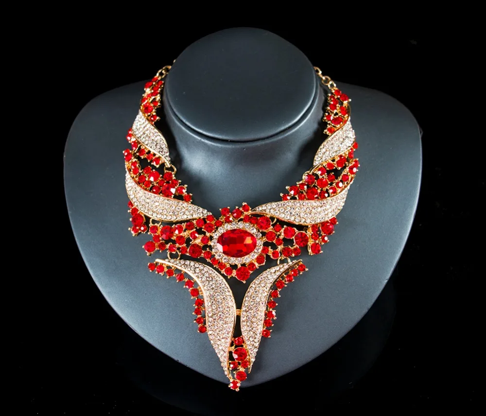 LAN дворца костюм женский комплект ювелирных изделий Африканский бисер обручальное ожерелье и серьги набор для Вечерние