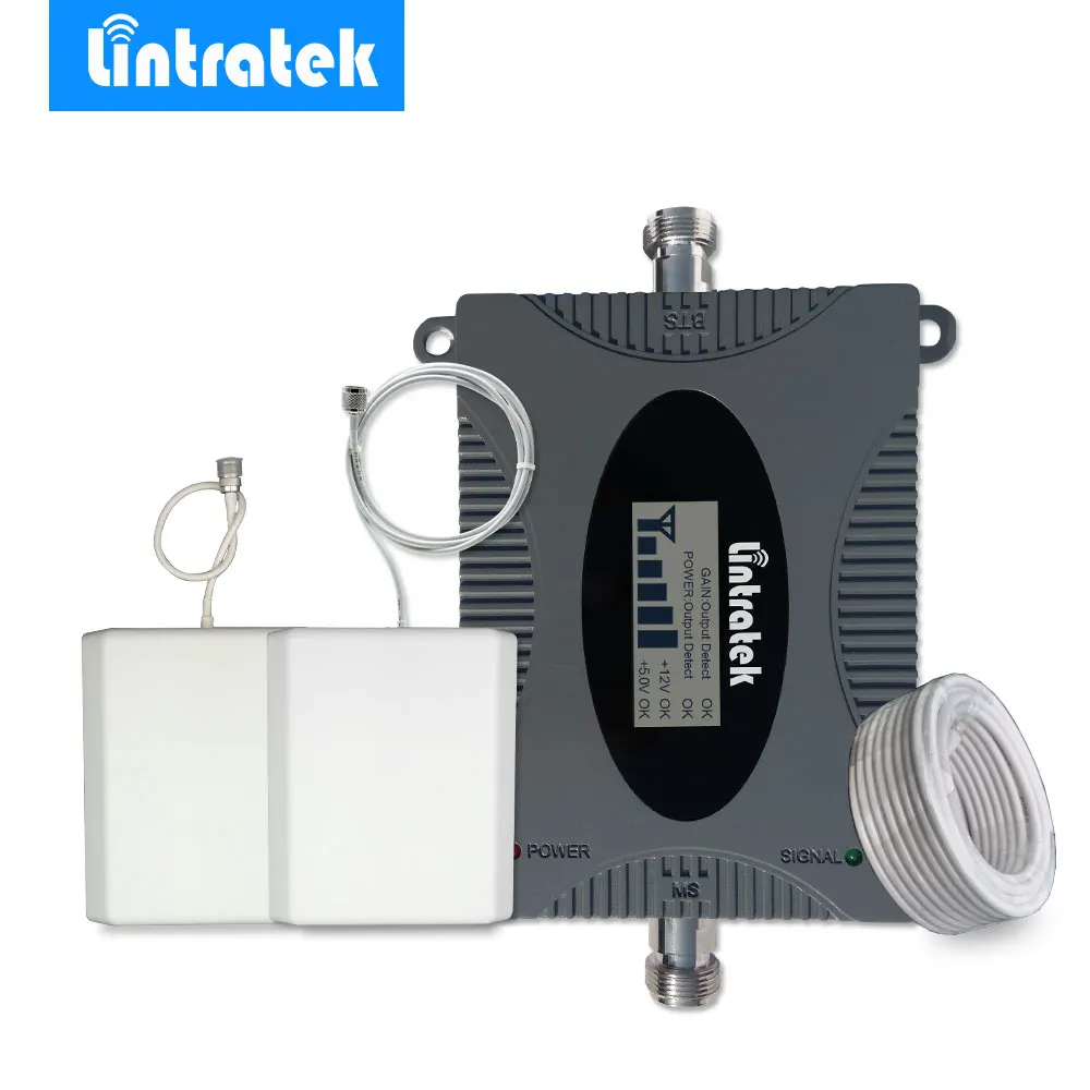 

Lintratek 4G LTE Repeater 2600MHz LCD Display Cellular Signal Booster Mini Size FDD 2600 4G Mobile Signal Amplifier Antenna Set@