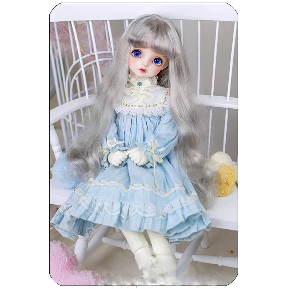 Bybrana 1/3 1/4 SD BJD парик черный коричневый серебряный длинные вьющиеся волосы с челкой для кукол