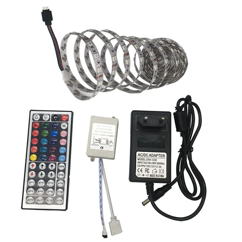 DC 12V 5m 3in1 RGB Светодиодная лента 5050 лампа RGB/белый/теплый белый диод гибкая веревка 60