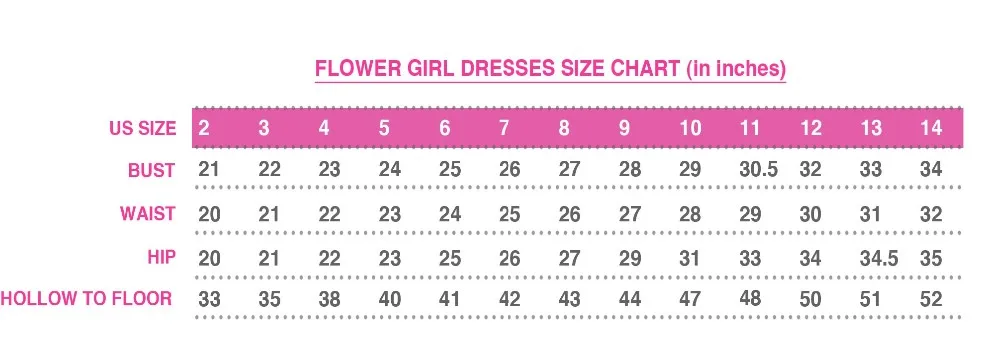 flower girl dress measurement long
