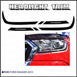 2 шт. головной свет крышка ободок отделка наклейка на заказ для Ford ranger wildtrak 2015 2016 Новый дизайн ranger лампы Изменение украсить Стикеры
