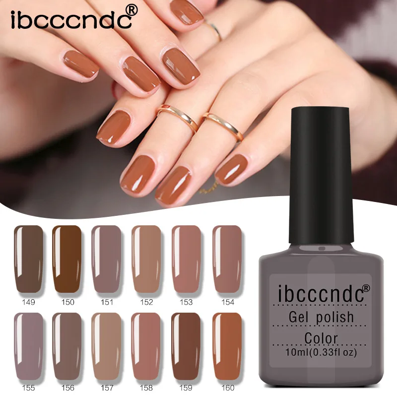 Buy 12pcs 10ml Soak Off UV Caramel Coffee Color Series