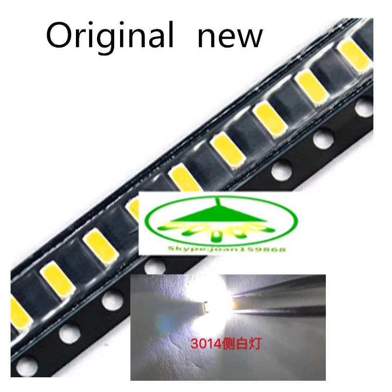 300 шт 3014 SMD светодиодный чип Ультра-яркий белый 0,1 W 11-13LM 30mA 3 V поверхностного монтажа чип светодиод лампы SMD 3014 Светодиодный из бисера