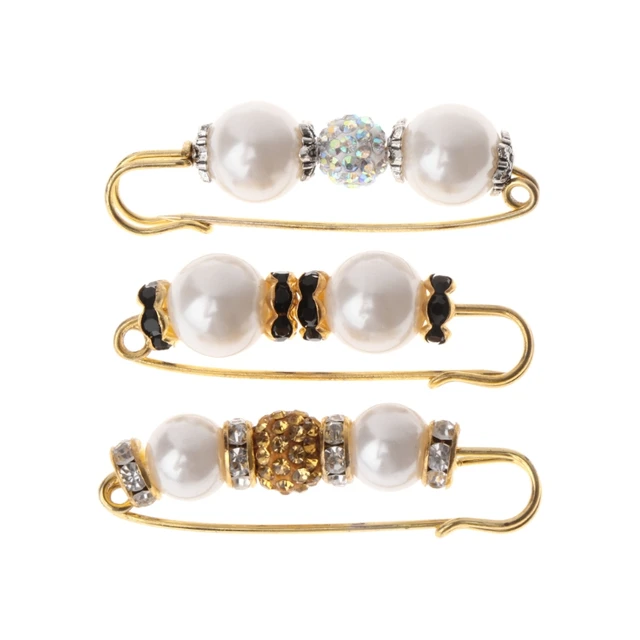 3pcs Delicate Mixed Pearl Brooch Women Men Jewelry Vintage Corsage