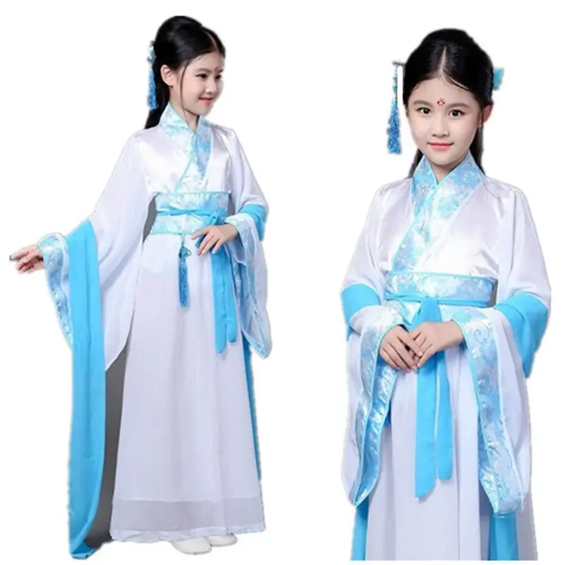 Children's Costumes Tang Costume Girls Fairy Princess Guzheng Hanfu Photo Studio Performance Clothing | Тематическая одежда и