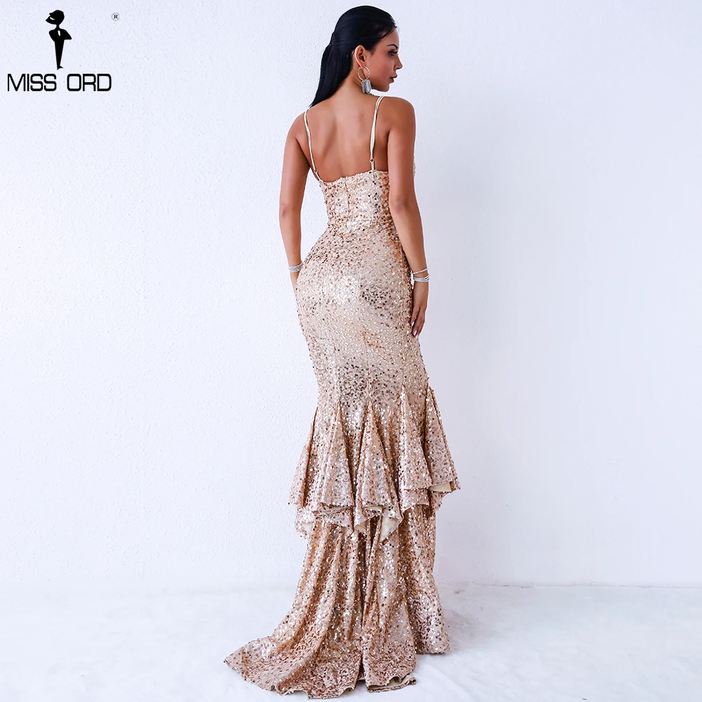 Missord 2019 V Neck Harness Off Shoulder Sequin