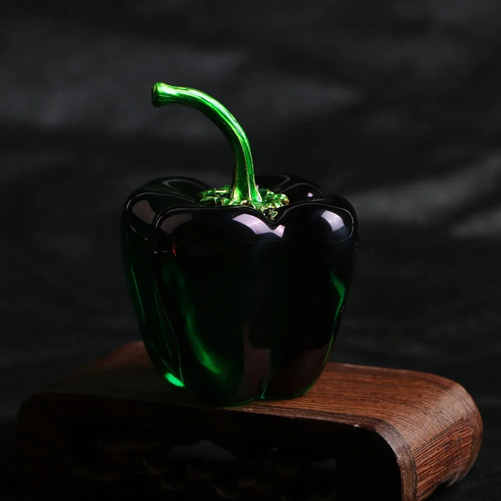 H & D 66 мм Хрустальное стекло Chili Paperweight завод ремесло для украшения дома Сувенир