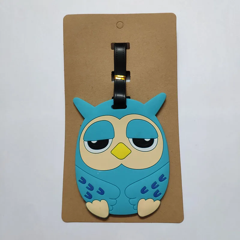 Cute Animal Luggage Tag Anime Cartoon Silica Gel PVC Suitcase Name Label Travel Accessories