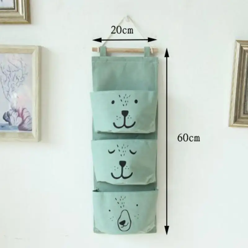 

2019 Cartoon Wall Hanging Storage Bags Organizer Closet Kids Children Room Shelves Organizer Door Pouch for Toys Books Sundries