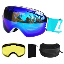 LOCLE лыжные очки UV400 лыжные очки двойные линзы противотуманные Лыжные Сноуборд очки лыжные очки с коробкой и дополнительной линзой