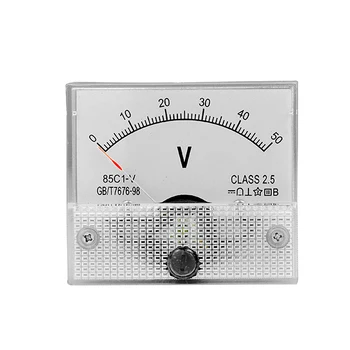 

Superbat DC 50V 85C1 Analog Panel Meter Voltage Meter Voltmeter White 0-50V DC Class 2.5 65mm*56mm with Screw DIY