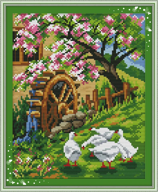 Garden Filled With Brightness Spring Scenic Counted Cross Stitching