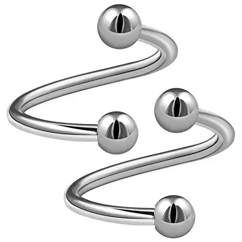 MODRSA 2 шт./лот спиральное s-образное кольцо для носа, спираль, нержавеющая сталь, пирсинг для ушей, пирсинг для губ, ювелирные изделия для тела, пирсинг, Nariz