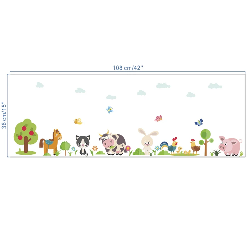 Animales De Granja De Pared Pegatinas Para Casa Habitación Decorativa Para Niños Dormitorio Caballo Vaca De Pollo Y Cerdo Arte Mural Bricolaje De Pvc De La Pared Adhesivos Para Pared Aliexpress