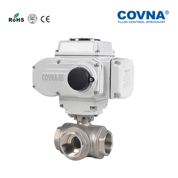 

DN25 ANSI Electric Ball Valve 3 Ways NPT Thread Motorized Ball Valve