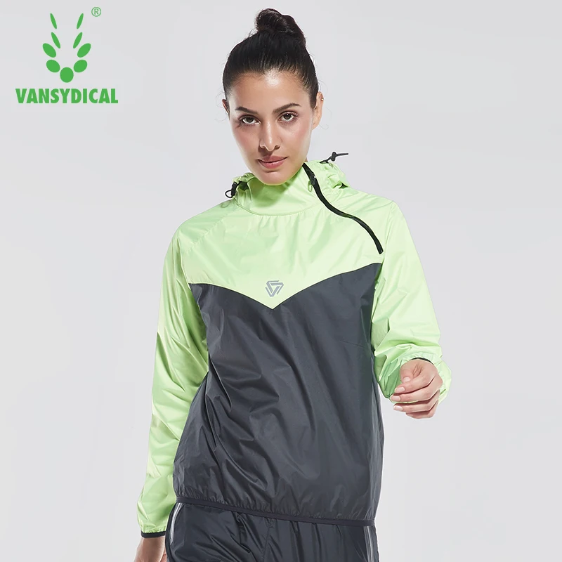 Vansydical женские куртки для бега спортивные рубашки Шейперы с капюшоном фитнеса