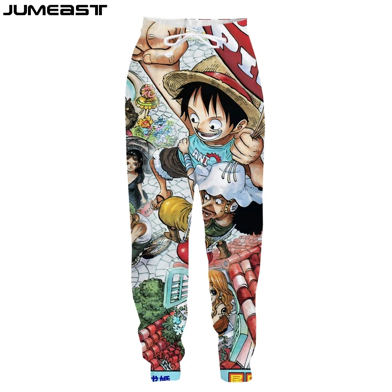 Jumeast японское аниме одна деталь для мужчин/женщин 3D печатных полиэстер Обезьяна D. Luffy повседневные штаны мультфильм спортивные брюки