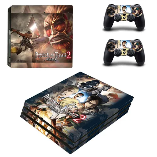 Anime Attack On Titan 2 PS4 Pro Skin Sticker Decal For Sony PS4 PlayStation 4 Console and 2 Controllers PS4 Pro Skins Stickers 