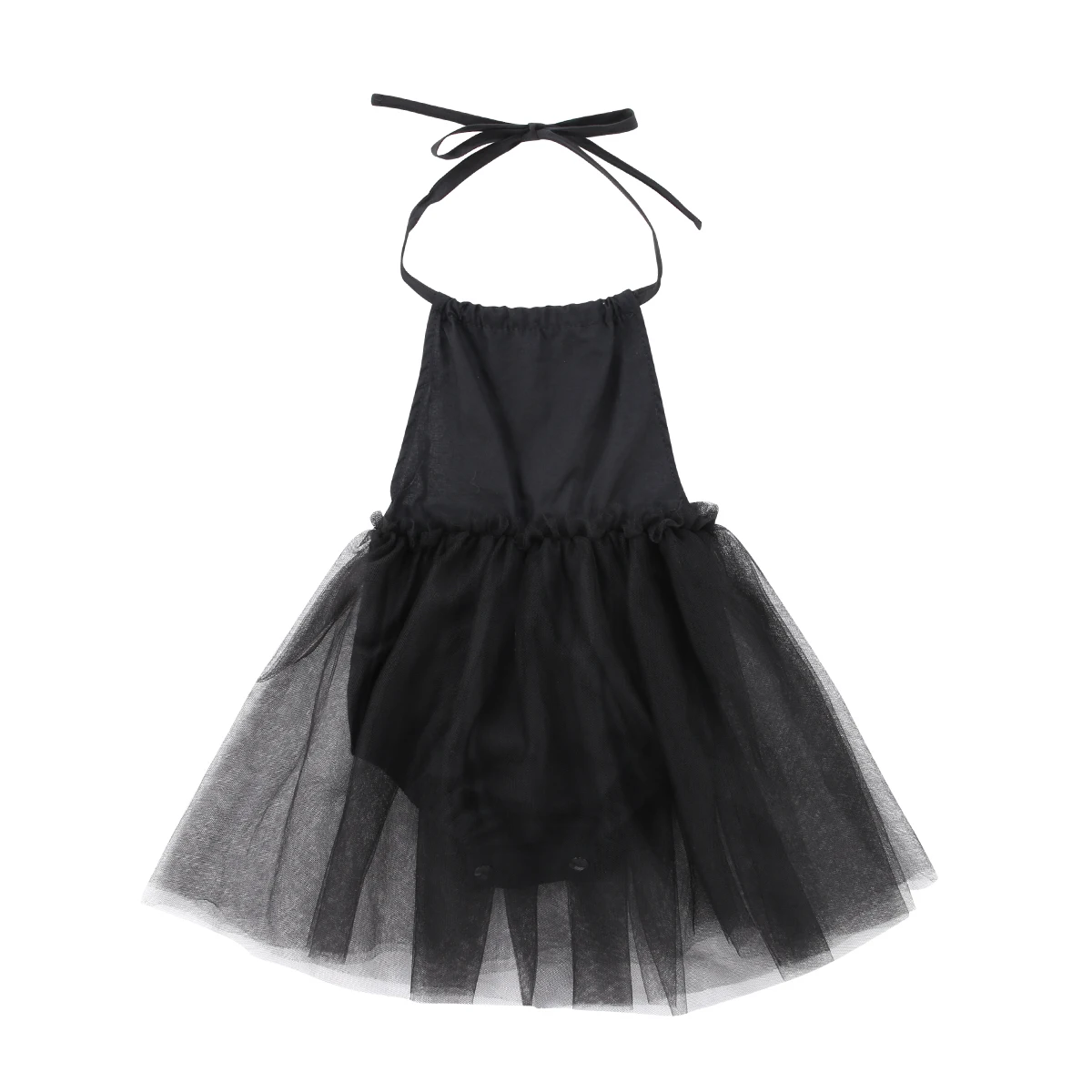 Baby Girls Tutu Dress Black Backless Sleeveless Yarn Solid Baby Party Gown 2018 New Fashion Party Dresses