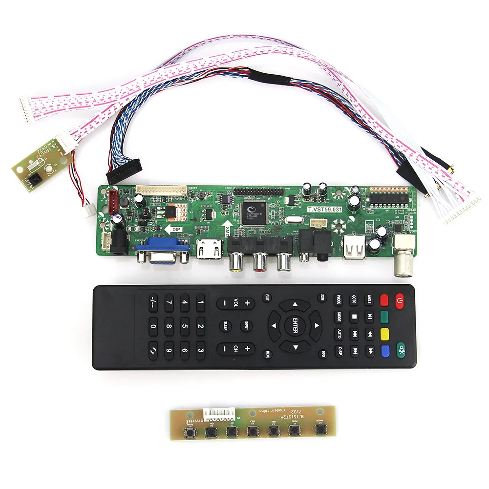 

T.VST59.03 For B156XW02 V.2 BT156GW01 v4 LCD/LED Controller Driver Board (TV+HDMI+VGA+CVBS+USB) LVDS Reuse Laptop 1366x768