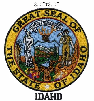 

Idaho State Seal 3"wide shipping/Elk patch/working men/state flag