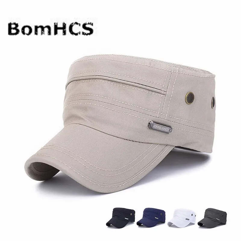 

BomHCS Men's Cotton Flat Top Peaked Baseball Army Millitary Corps Hat Cap Visor AM1731MZ13