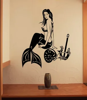 

Mermaid beauty water realm anchor shell Room Stylish Wall Art Sticker Decal