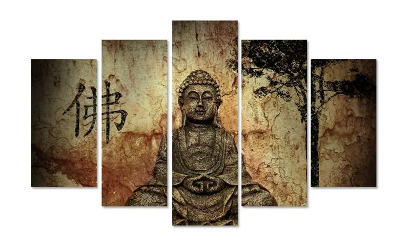Unframed Print orchid flower buddha Painting On Canvas Art picture For Living room wall decor Home art | Дом и сад