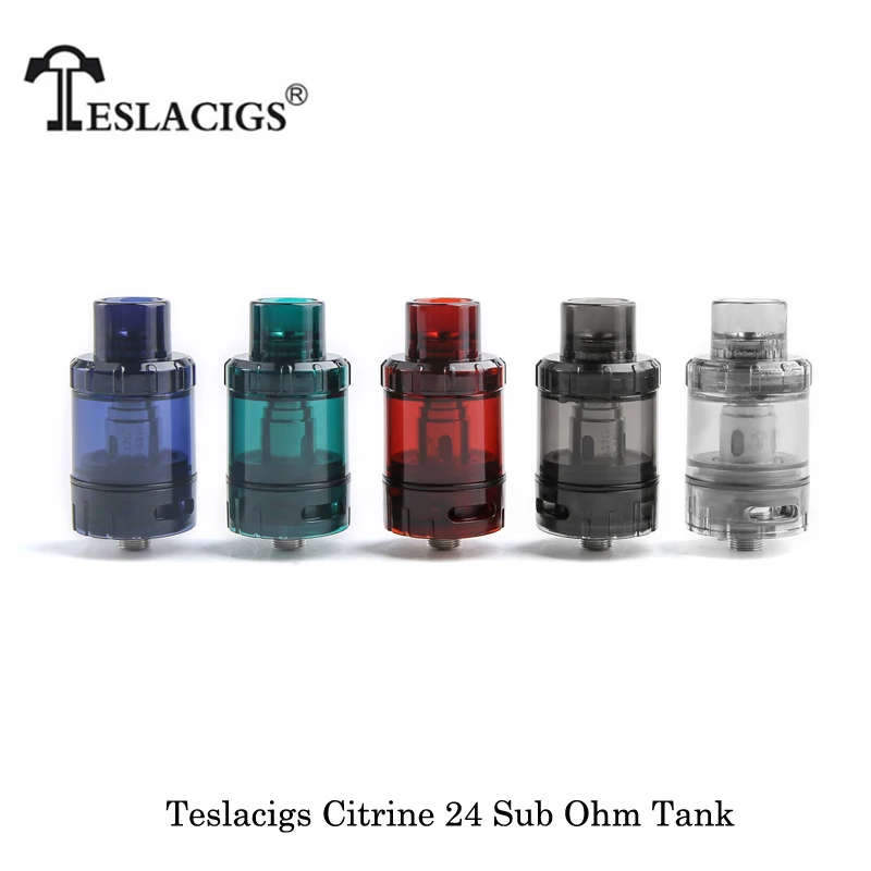 

electronic cigarette Tesla Citrine 24 Sub Ohm Tank Teslacigs 4ml Capacity PC Material T-X5 0.15ohm/T-X4 0.17ohm Vape Vaporizer