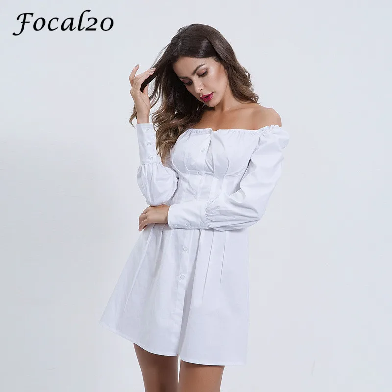 Женское облегающее платье Focal20 однотонное выше колена с открытыми плечами и