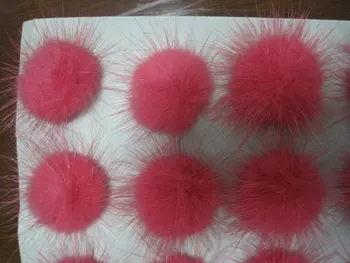 

Free shipping!!!! DIY jewelry findings-30mm rubber red color mink fur ball/can select you need color