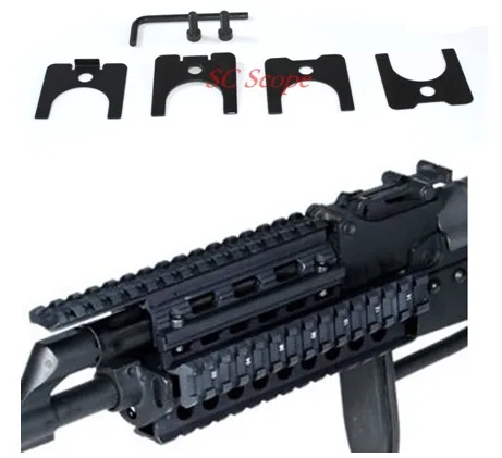 Векторная оптика тактическая AK 47 74 RIS Handguard Quad Rail Mount Free Rail Cover Guards пистолет аксессуары черный/Жженый бронзовый цвет