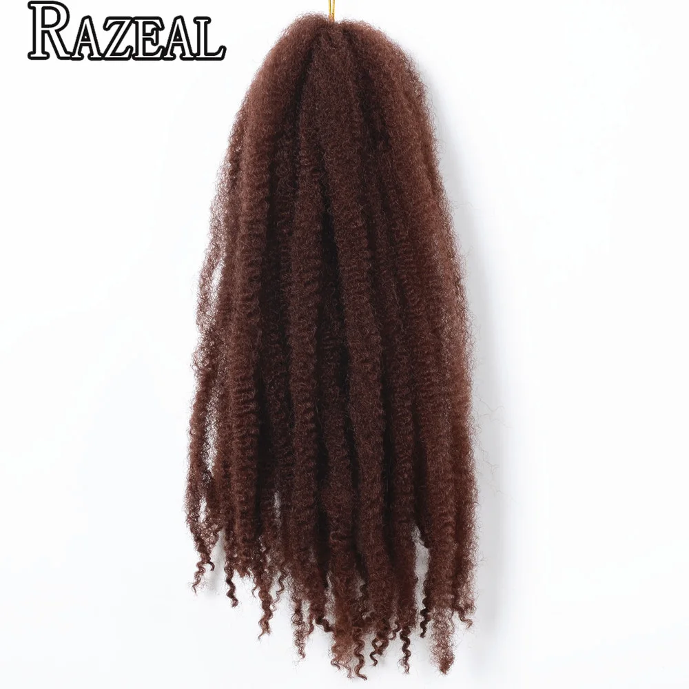 Razeal 18 дюймов 100 г/шт. афро кудрявый Marley косу расширения крючком косы синтетических плетение волос высокое Температура волокно - Цвет: #33